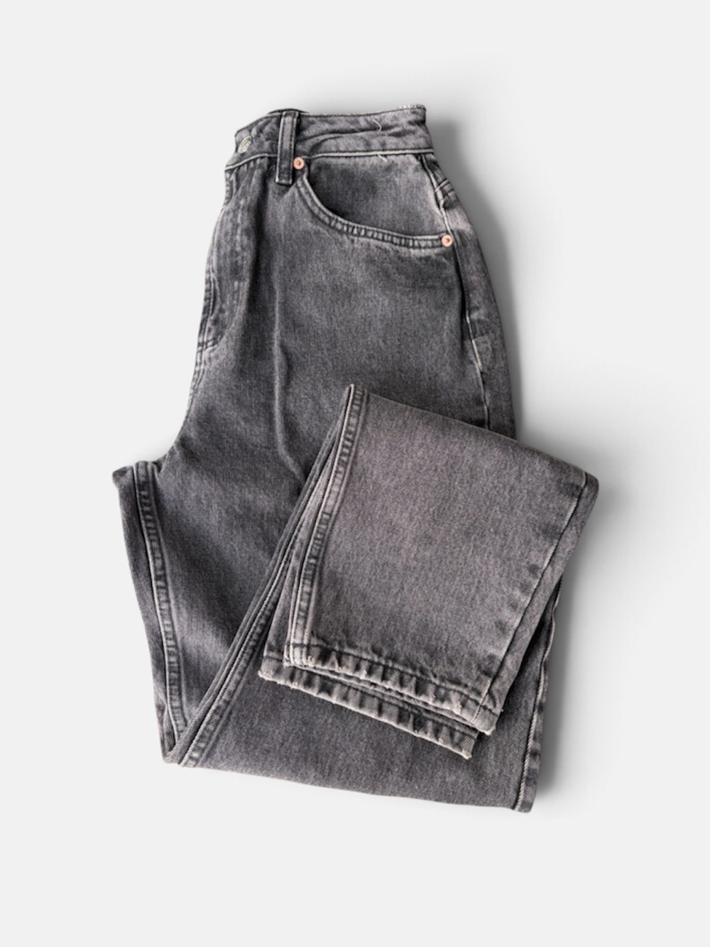 ASOS Womens Grey Wash Barrel Grunge Urban Y2K Inspired Streetwear Skater Jeans
